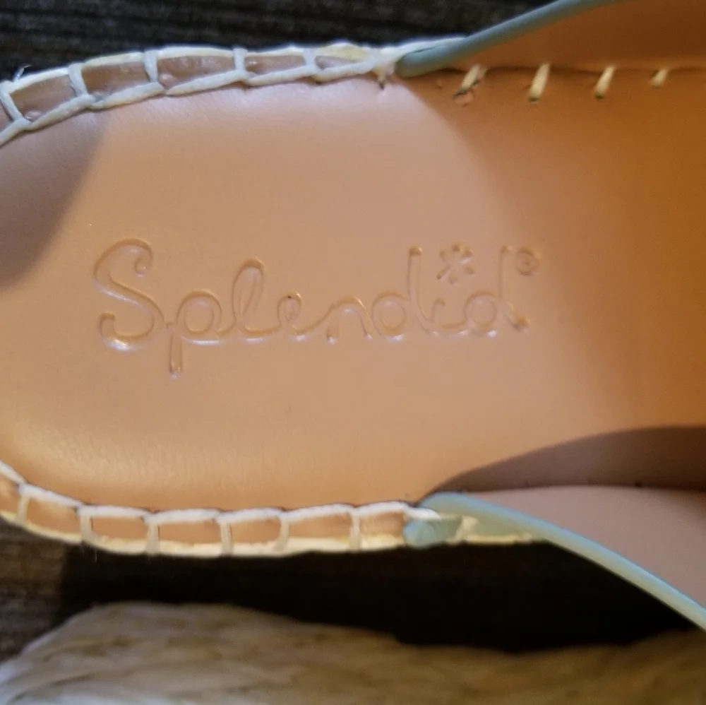 NWOT Splendid Luisa Women's 7.5M. Cross Strap Platforn Sandals Color Aqua Green